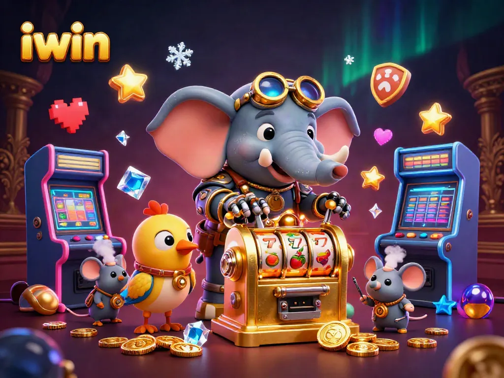 Engage with iwin's dynamic casino gaming adventure featuring steampunk characters and exciting slot machine action.
