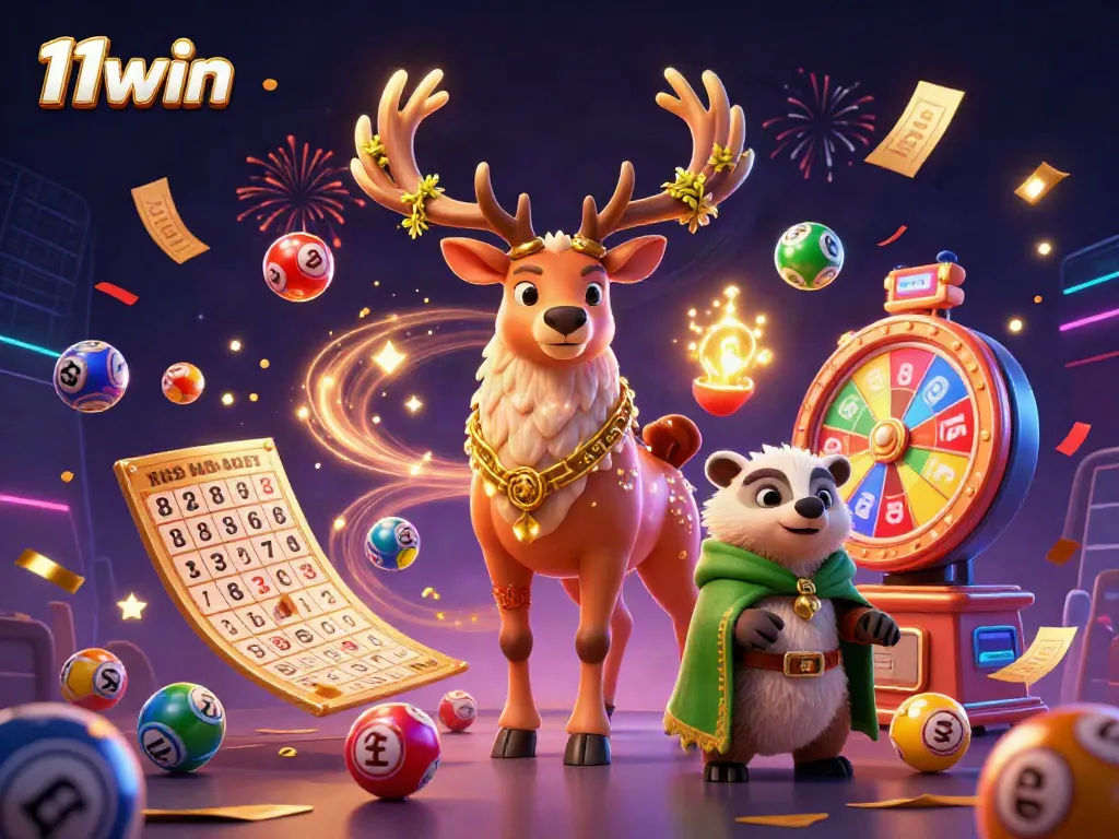 Engage in thrilling games at 11win with vibrant visuals in a dynamic casino scene.