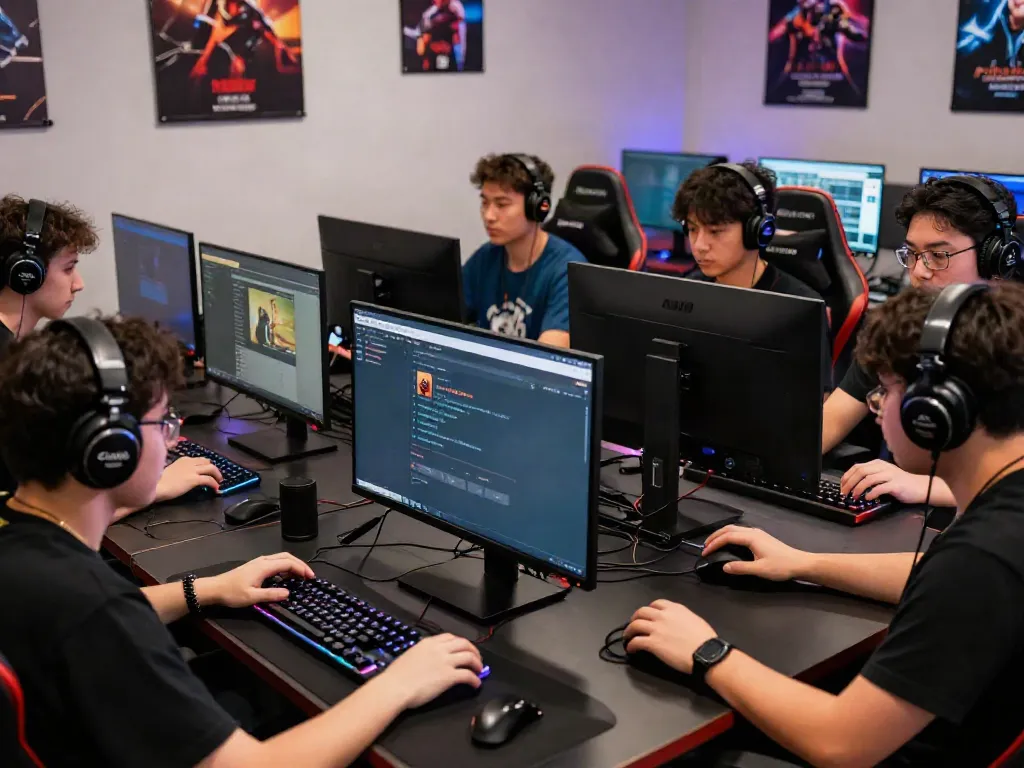 Players immersed in the Man88 online gaming platform, showcasing competitive gaming atmosphere.