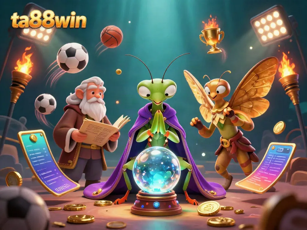 Engage in thrilling bets at ta88win with a mystical gambling scene featuring a fortune teller.