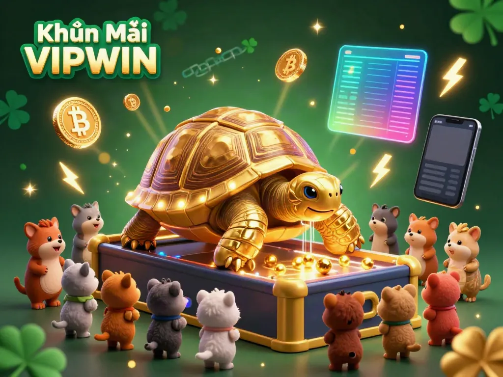 Explore exciting Khuyến Mại VIPWIN promotions with engaging 3D casino elements and vibrant details.