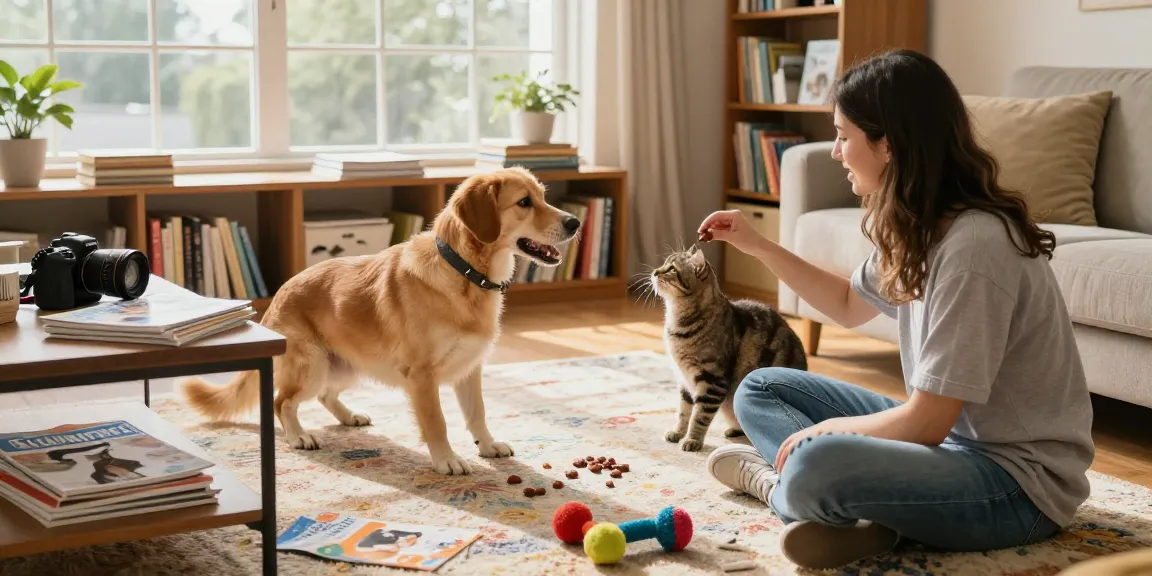 Playful interaction between dog and cat showcasing rokok88 slot rtp community at home.