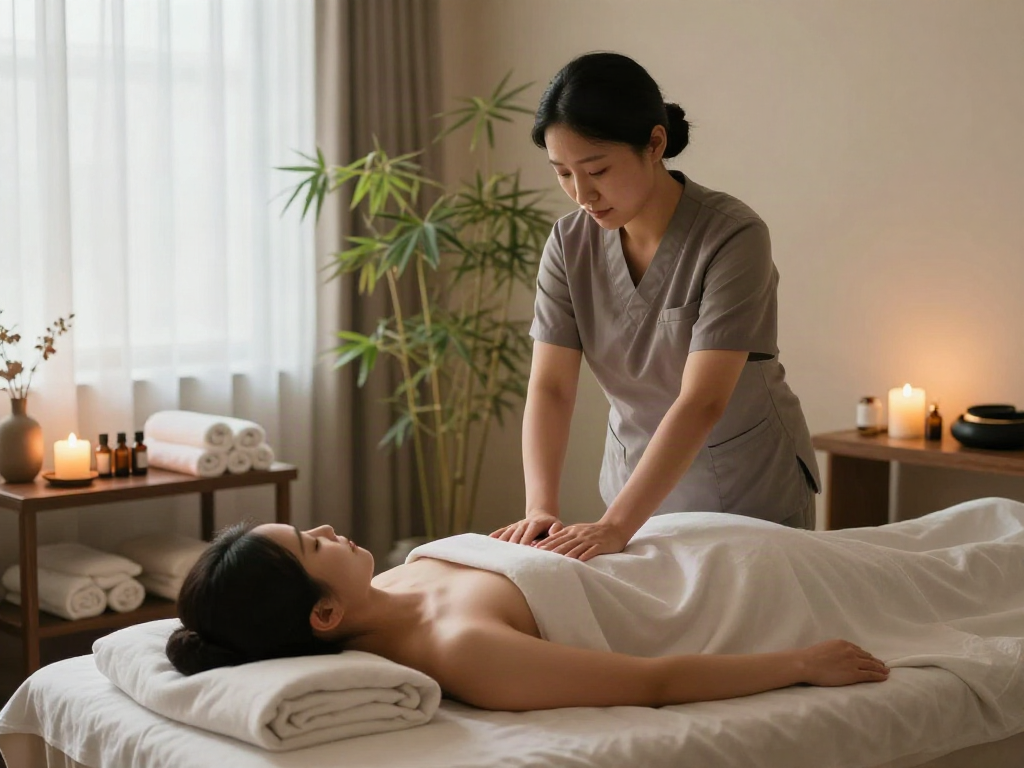 Experience soothing 종로출장 massage therapy in a tranquil room with relaxing elements.