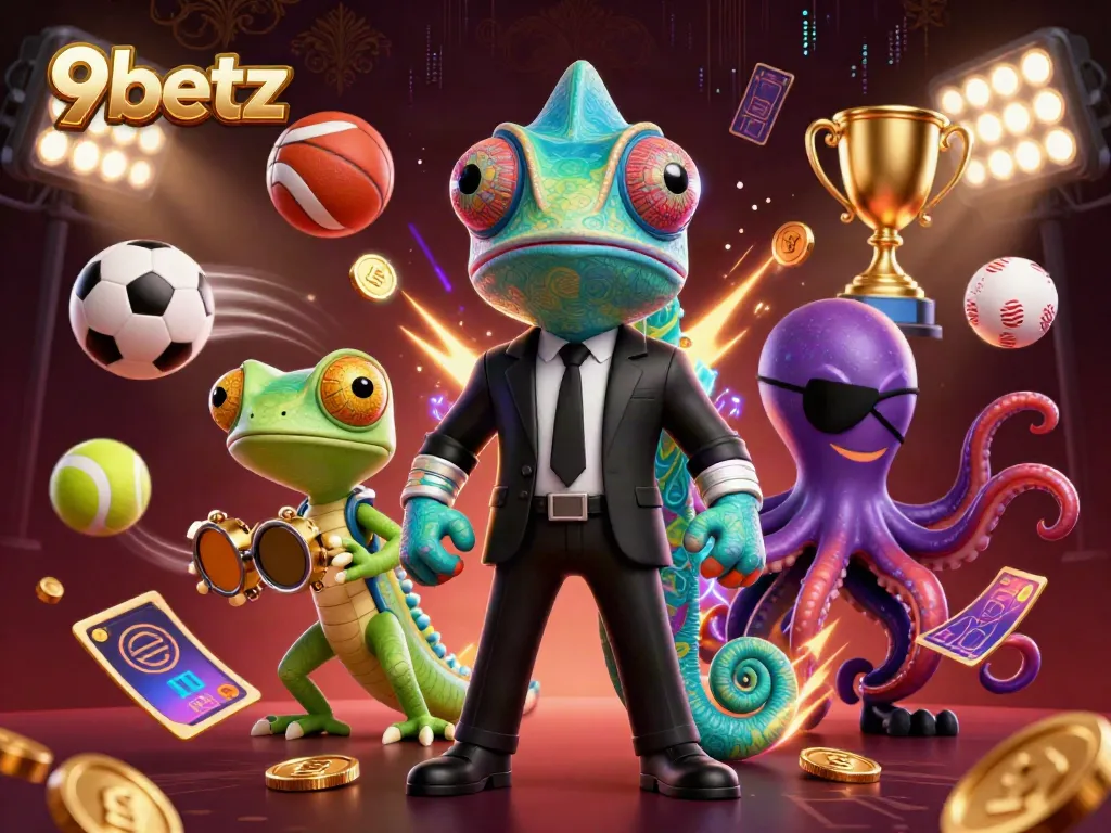 Experience thrilling gaming at 9betz with vibrant characters and dynamic betting action.
