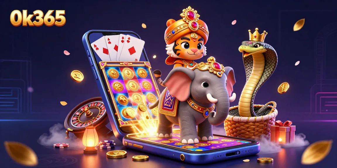Experience the thrill of 0k365 with a vibrant casino scene featuring dynamic gaming elements and characters.